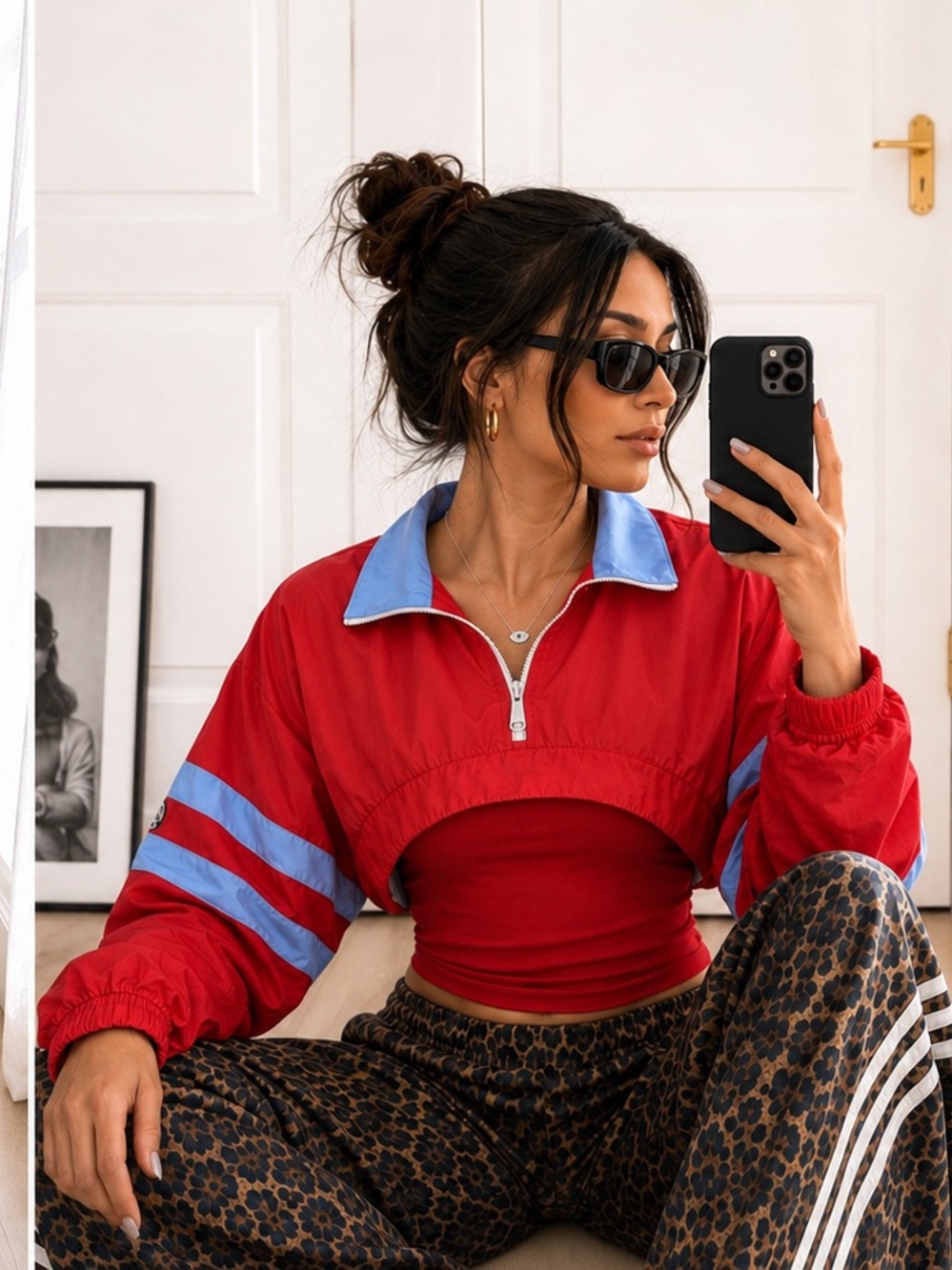 FREE PEOPLE OSFM Swift wind movement RED bolero zip comfy & chic windbreaker